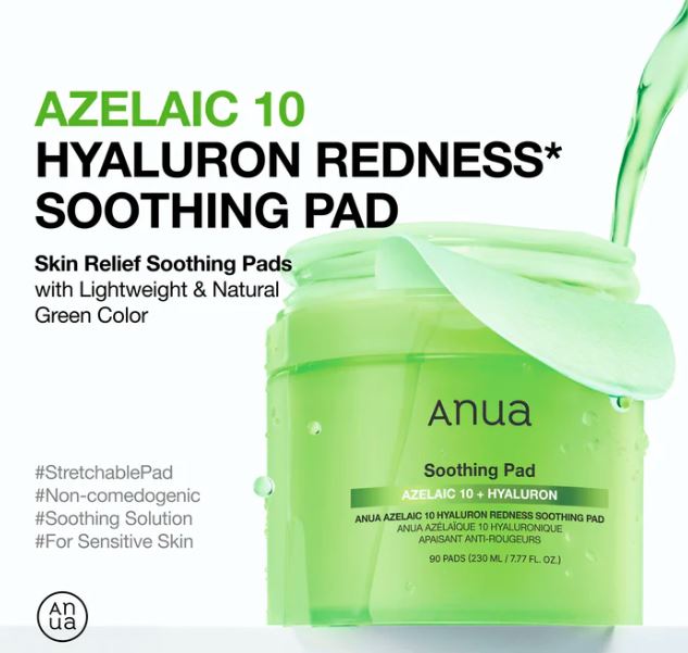 Anua Azelaic 10 Hyaluron Redness Soothing Pad