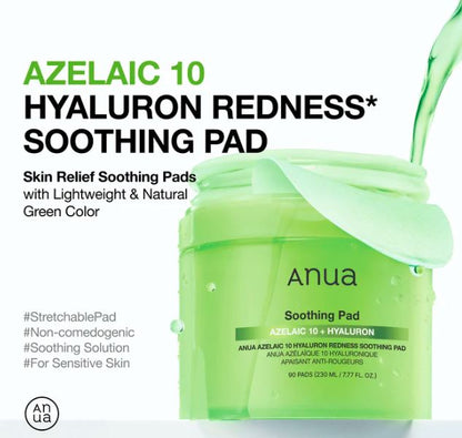 Anua Azelaic 10 Hyaluron Redness Soothing Pad