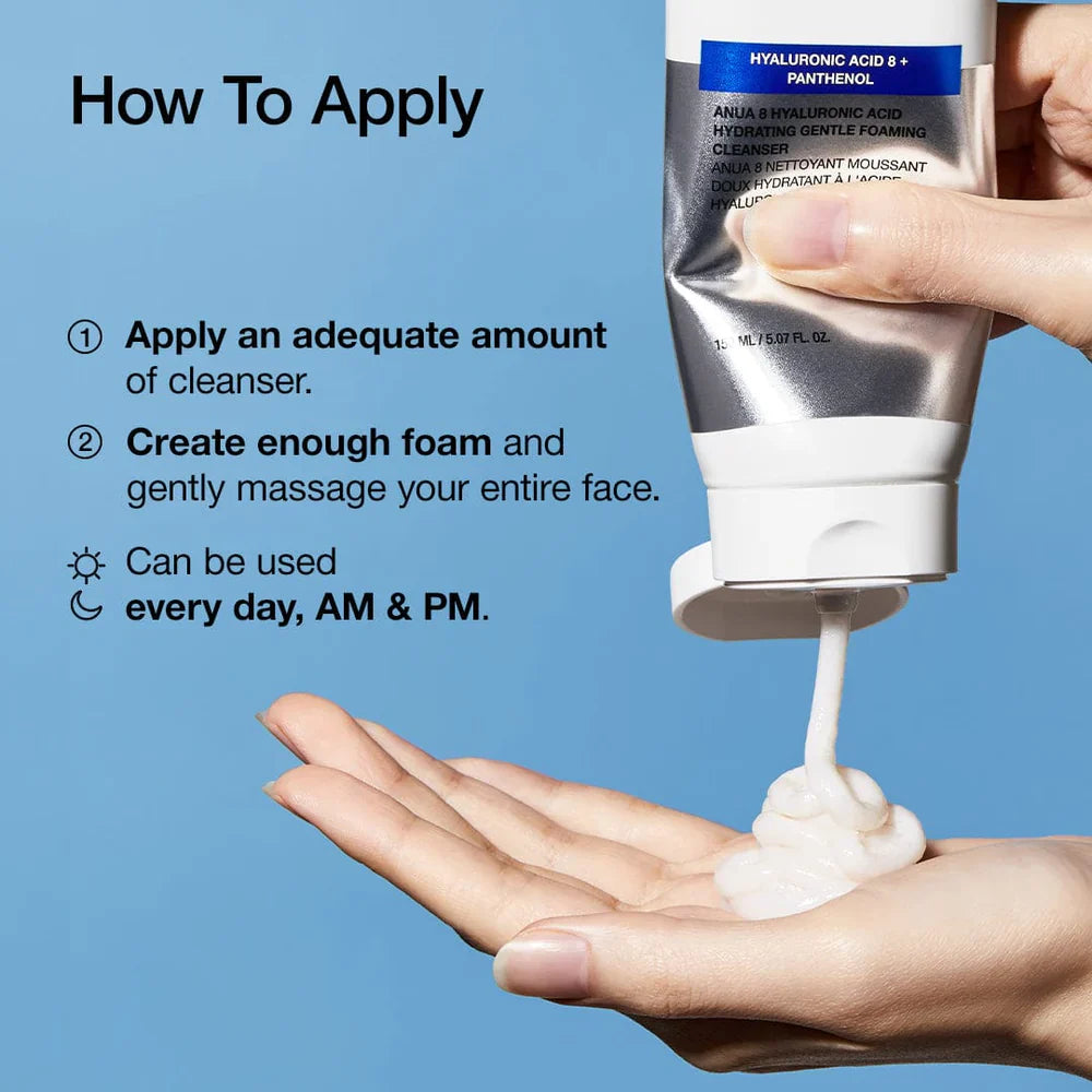 Anua - 8 Hyaluronic Acid Hydrating Gentle Foaming Cleanser