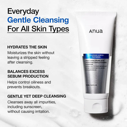 Anua - 8 Hyaluronic Acid Hydrating Gentle Foaming Cleanser